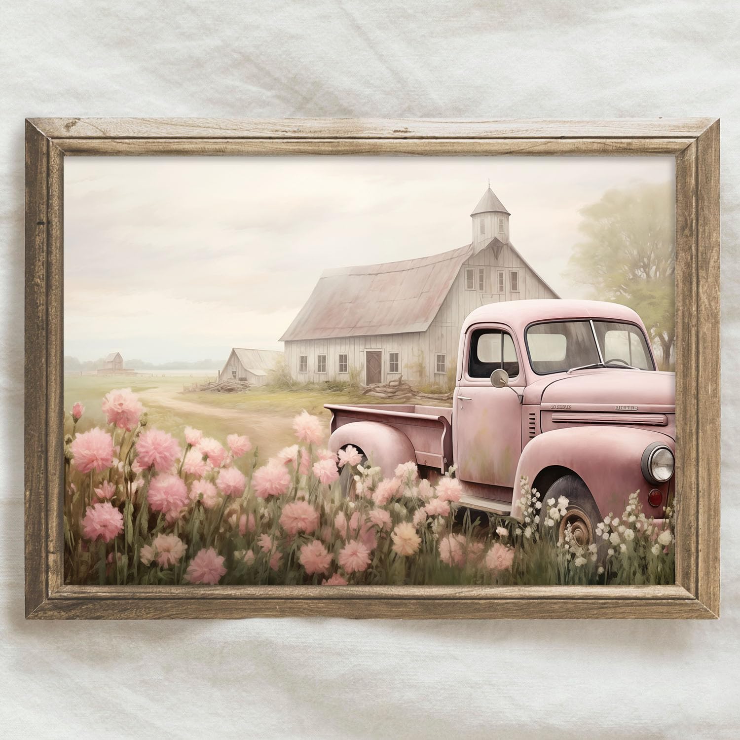 Amazon.com: BACKYMRJCART Farmhouse Truck Canvas Wall Art Barn